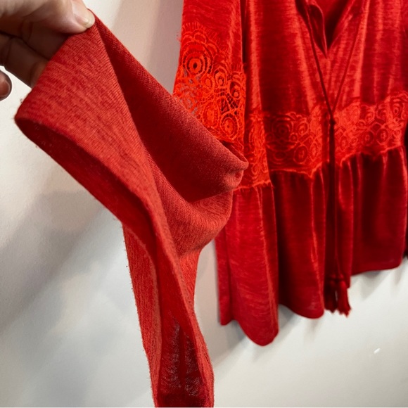 ALTAR’D STATE women’s Orange Medium Bohemian Blouse Bell Sleeve - Picture 5 of 11